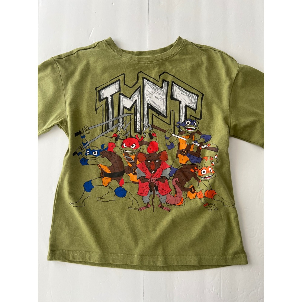 Nickelodeon TMNT Boys Green Graphic T-Shirt Defenders of NYC Size 8